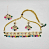 Multicolored Beads Kundan Choker Necklace Set