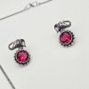 Red Gemstone Elephant Oxidized Necklace Set