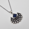 Oxidized Silver Crescent Moon Necklace Set