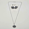 Oxidized Silver Crescent Moon Necklace Set