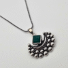 Oxidized Silver Crescent Moon Necklace Set