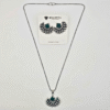 Oxidized Silver Crescent Moon Necklace Set
