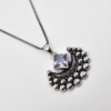 Oxidized Silver Crescent Moon Necklace Set