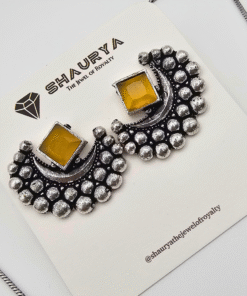 Oxidized Silver Crescent Moon Necklace Set