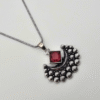 Oxidized Silver Crescent Moon Necklace Set