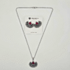 Oxidized Silver Crescent Moon Necklace Set