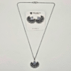 Oxidized Silver Crescent Moon Necklace Set