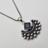 Oxidized Silver Crescent Moon Necklace Set