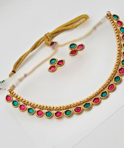 Gold Plated Kundan Necklace Set