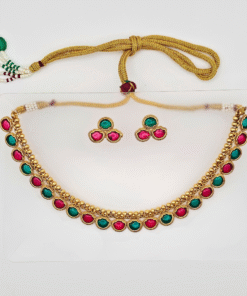 Gold Plated Kundan Necklace Set