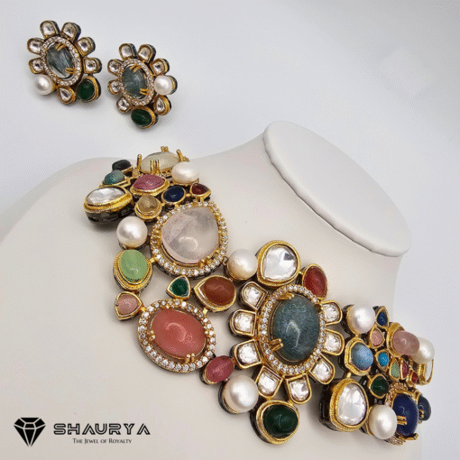 Sabhyasachi Navratna multicolor necklace set