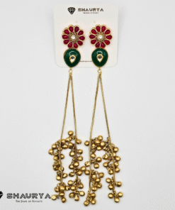 gold finish Kashmiri moissanite earrings