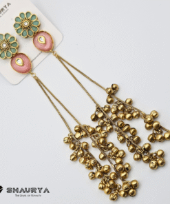 gold finish Kashmiri moissanite earrings