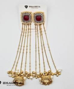 gold finish Kashmiri moissanite earrings