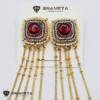 gold finish Kashmiri moissanite earrings