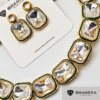 gold finish Kundan Polki choker necklace set