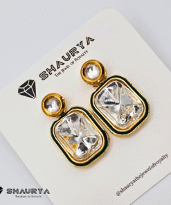 gold finish Kundan Polki choker necklace set