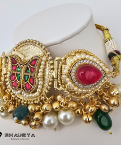 Golden Butterfly Kundan Choker Set