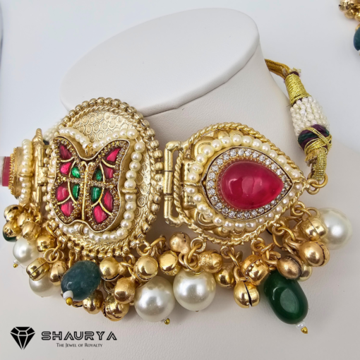 Golden Butterfly Kundan Choker Set