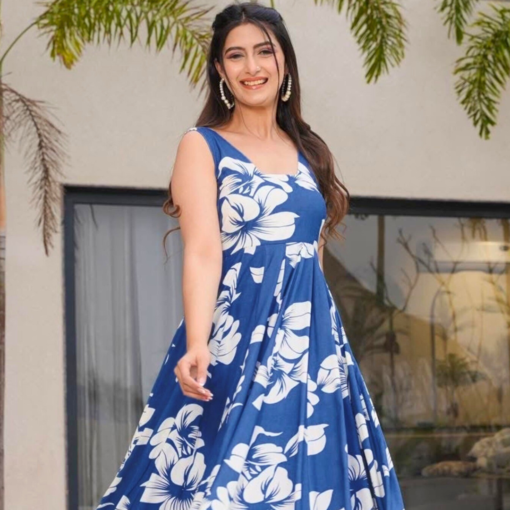 Lucaya Heavy Rayon Printed Flair Fancy Gown