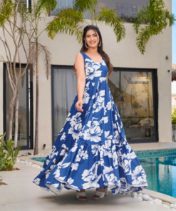 Lucaya Heavy Rayon Printed Flair Fancy Gown