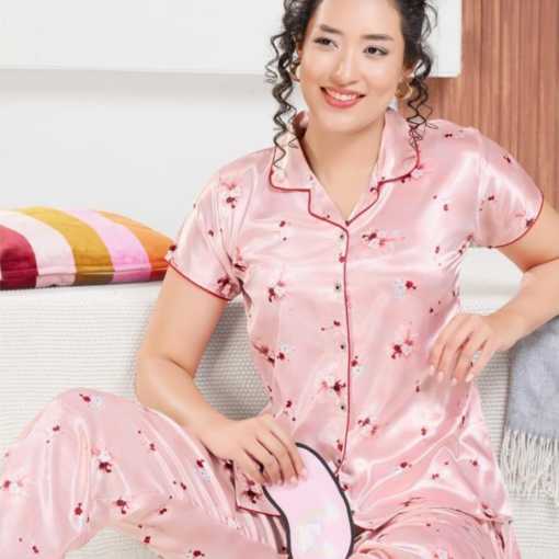 satin night suit 2 piece