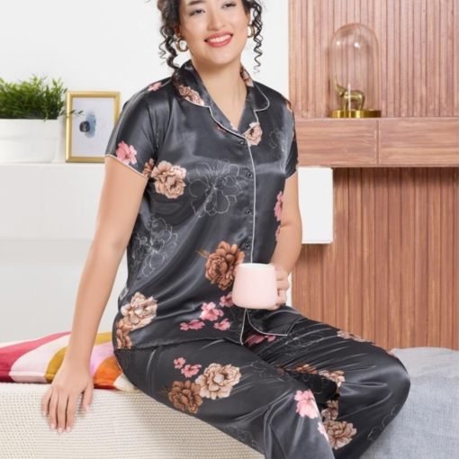 satin night suit 2 piece