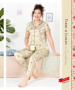 satin night suit 2 piece