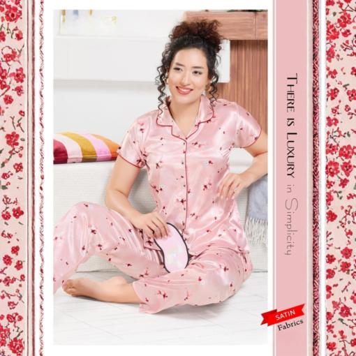 satin night suit 2 piece