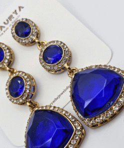 royal blue American diamond earrings