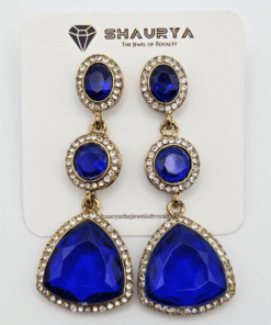 royal blue American diamond earrings