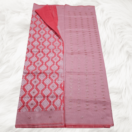 pastel light pink cotton saree