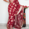 red jacquard silk ready to wear saree