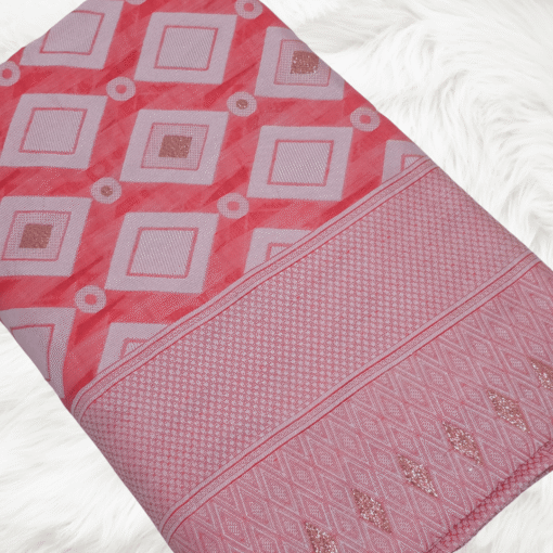 pastel light pink cotton saree
