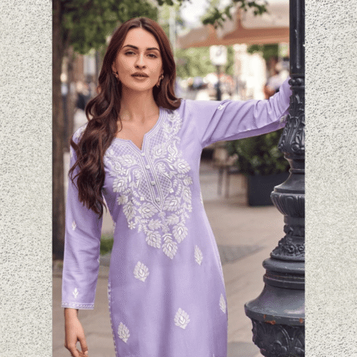 rayon viscose Lakhnawi kurti set