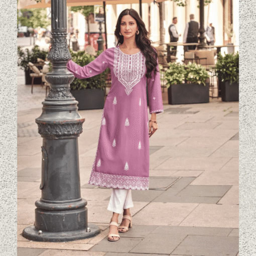 rayon viscose Lakhnawi kurti set