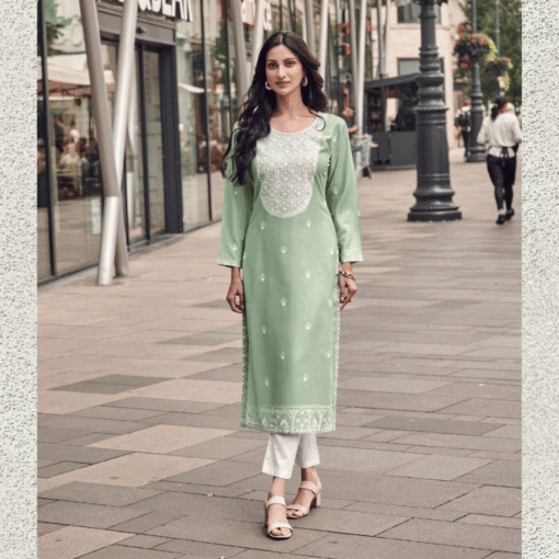 rayon viscose Lakhnawi kurti set