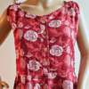 Red floral sleeveless midi dress