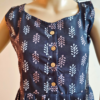 Navy leaf print midi dress