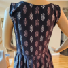 Navy leaf print midi dress