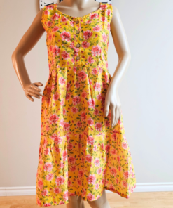 Yellow floral summer dress