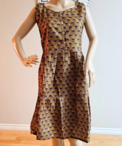 Olive green sleeveless midi dress