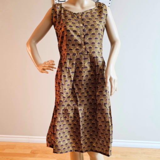 Olive green sleeveless midi dress