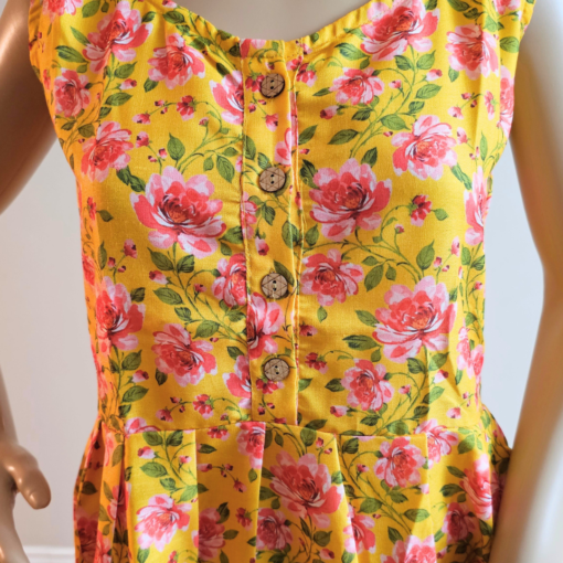 Yellow floral summer dress