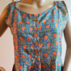 Blue paisley sleeveless midi dress