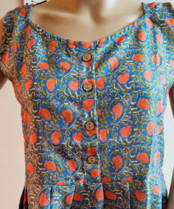 Blue paisley sleeveless midi dress