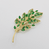 green crystal branch brooch
