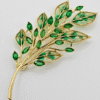 green crystal branch brooch