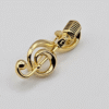 golden microphone brooch pin